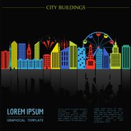 Cityscape graphic template Modern city architecture Vector ill N4