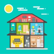 Flat design of house interior N4