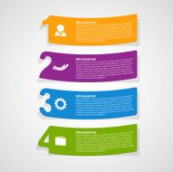 Paper numbered stickers design elements Infographic N2