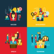 Leadership in business icons set N2