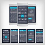 vector blue mobile user interface