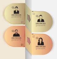 Step template with business people