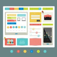 Web site Flat design elements Vector N2