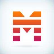 stripes letter M icon design element template
