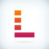 stripes letter L icon design element template