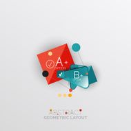 Glossy paper style geometric abstract infographic design N207