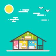 Flat design of house interior N5