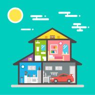Flat design of house interior N6