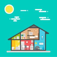 Flat design of house interior N7