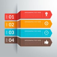 Business infographic paper cut arrow elements