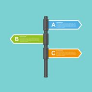 Modern flat arrow signpost business options infographics design template