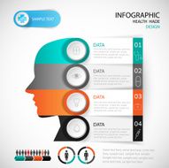 Medical Infographic Design head template graphic or website layout vector