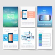 Templates Design Set of Web Mail Brochures Mobile Technology Infographic N410