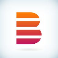 stripes letter B icon design element template