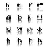 Business and management icon set - woman female characters N7