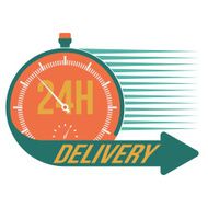 24 hour delivery and stop watch symbol vector format