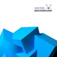 Abstract background with overlapping blue cubes N7