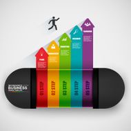 Abstract 3D digital business Infographic N35