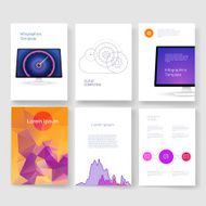 Templates Design Set of Web Mail Brochures Mobile Technology Infographic N436