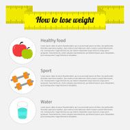 How to lose weight infographic Healthy food sport fitness
