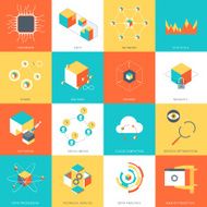 Data Theme flat style colorful stylish minimal vector icon s