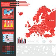 Infographic vector illustration with Map of Europe