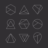 Set of icons geometric logo N2