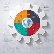 Abstract 3D digital illustration Infographic with world map Can N22