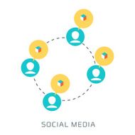 Social Media flat style colorful vector icon