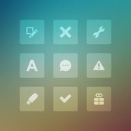 Modern vector icons set bend light effect N8