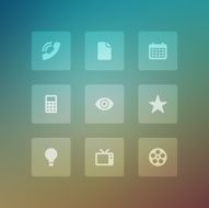 Modern vector icons set bend light effect N9