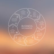 Circle line infographic on vector blur background N9