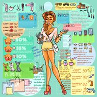 Fashion and Beauty Industry Infographic with sample text