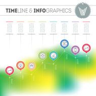 Business chart graph of increase Vector infographics with icons N7