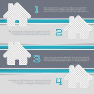 Infographic design with house shaped photo containers
