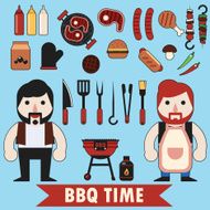 Flat barbecue set