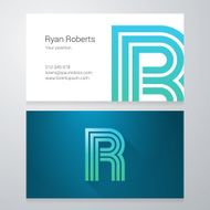 Letter R Business card template