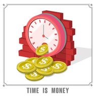 time is money concept 3d isometric infographic