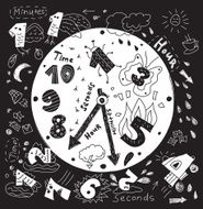 time management metaphor doodles black and white N2