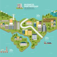 Infographic business partnership shape template design business success concept vector N2