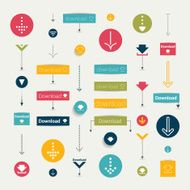 Set modern flat download buttons N3