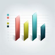 3D chart graph bar Infographic element N3
