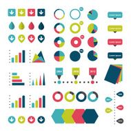 Collection of flat infographics elements N10
