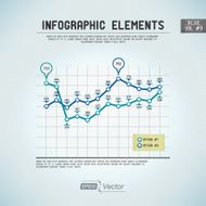Infographic Elements Line Chart - Blue
