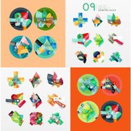 Modern geometric design temlates universal diagram banner number options workflow N16