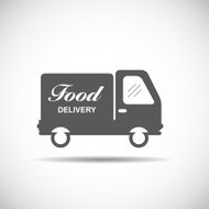 Icon with Flat Graphics Element of Food Delivery Car Vector N3