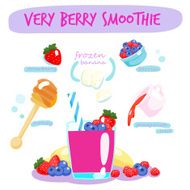 very berry smoothie with banana vector