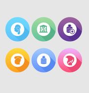 Set of colored icons Flat design N2