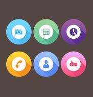 Set of colored icons Flat design N3