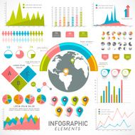 Set of statistical infographic elements for business N3